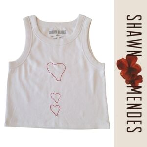 🆕️ Shawn Mendes Official Merchandise On The Road Again Tour Heart Tank Top